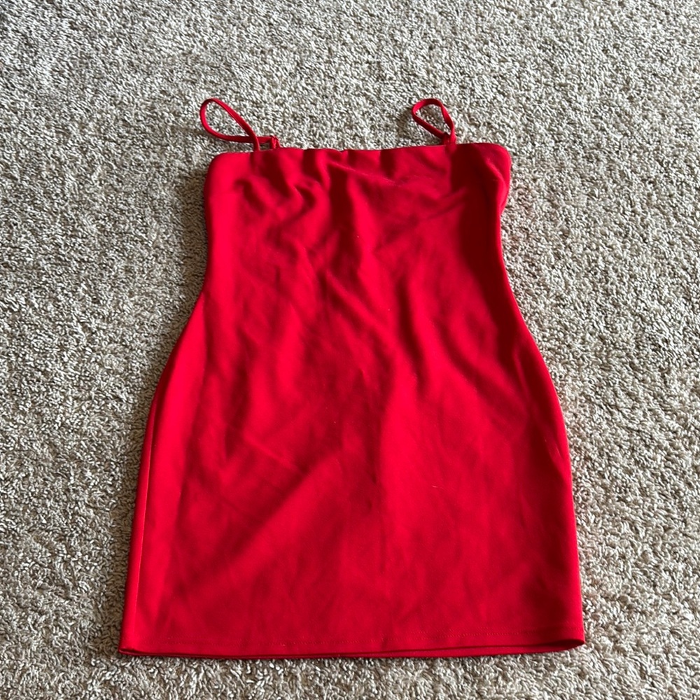Windsor Red Spaghetti Strap Bodycon Mini Dress
